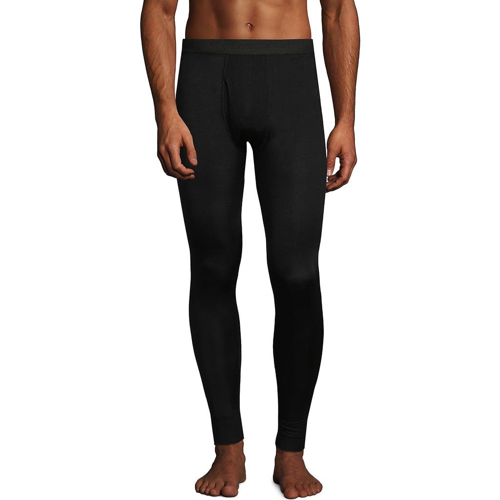 Lands' End Silk Long Underwear Pants In Black