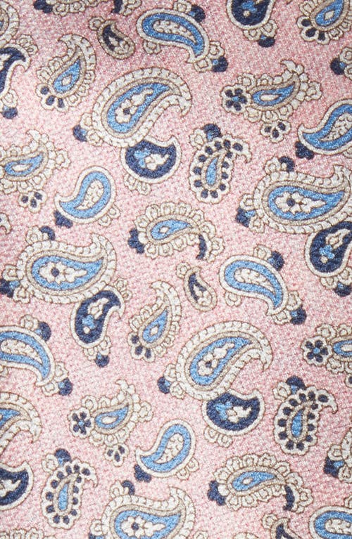 Shop Edward Armah Paisley & Leaf Print Reversible Silk Pocket Circle In Pink