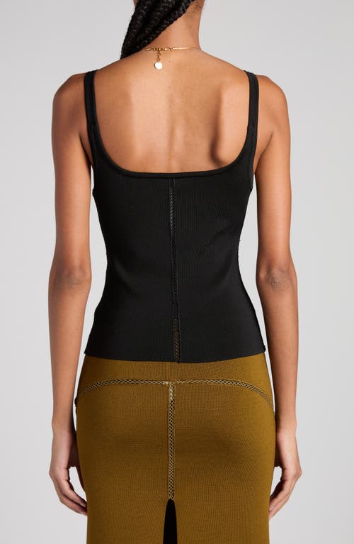 Shop Tom Ford Openwork Embroidery Knit Tank Top In Black