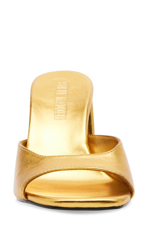 Shop Steve Madden Mania Block Heel Sandal In Gold Leather