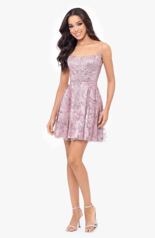 Blondie Nites Sequin Minidress In Rose