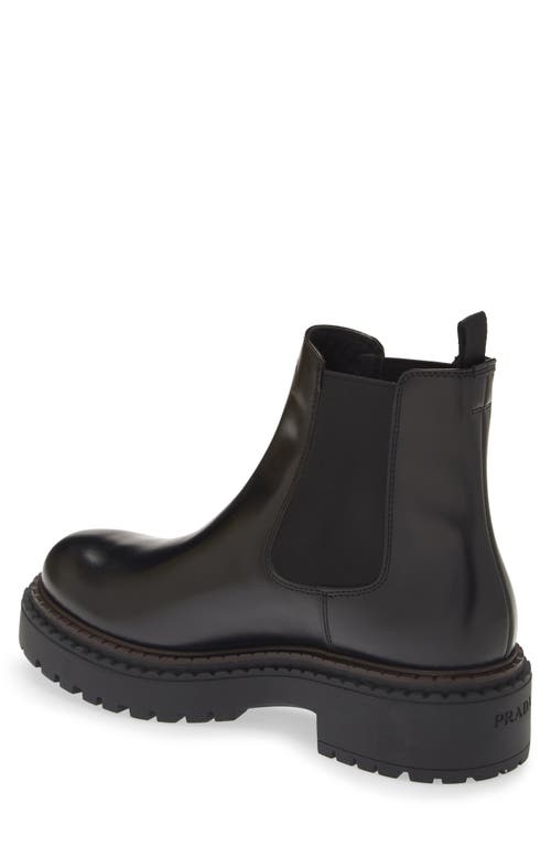 Shop Prada Double Chocolate Chelsea Boot In Nero