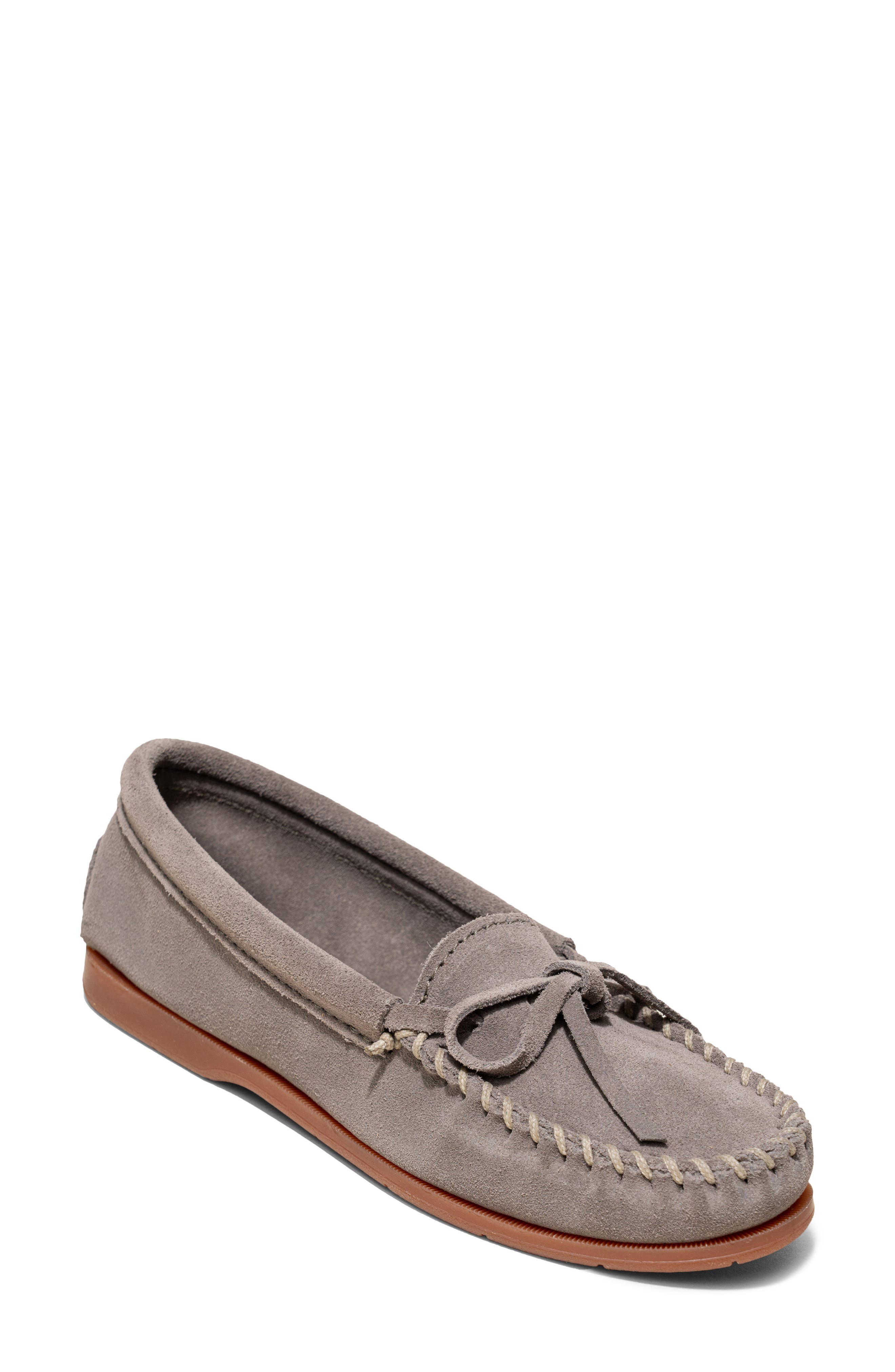 Minnetonka Tie Slipper in Grey 