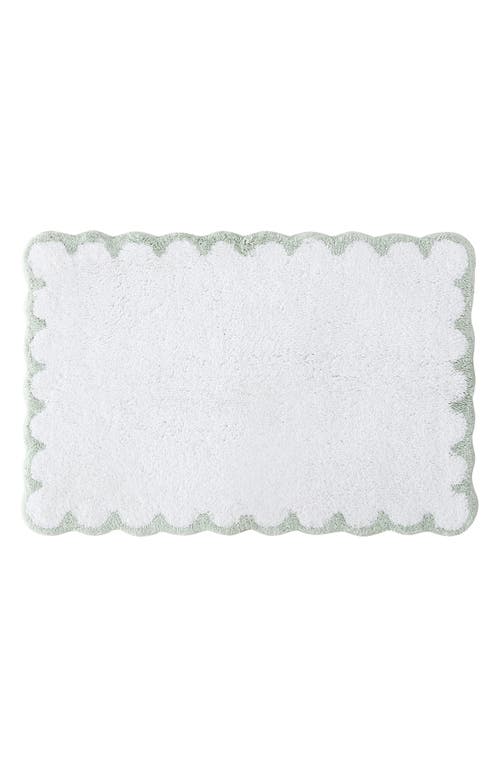 Peri Home Scallop Detail Cotton Bath Mat In Sage