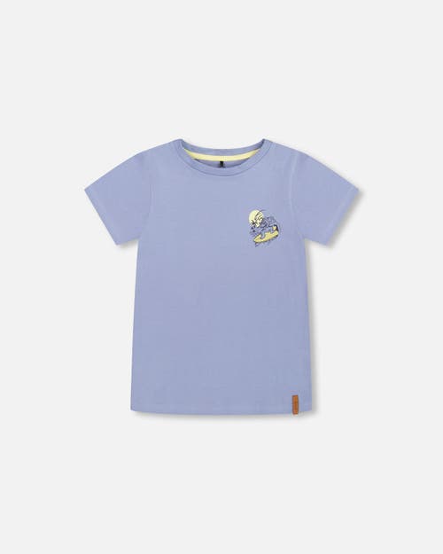 Deux Par Deux Boy's Organic Cotton T-Shirt Blue Printed On Front And Back at Nordstrom