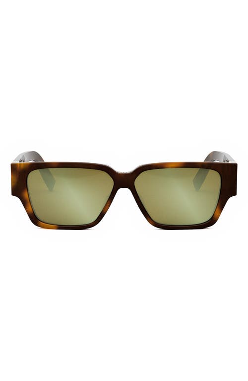 DIOR CD Diamond S5I 56mm Geometric Sunglasses in Blonde Havana /Brown Mirror at Nordstrom