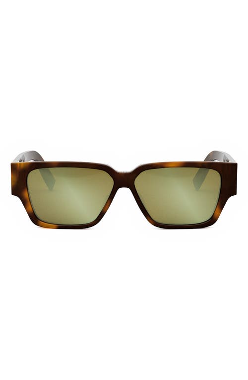 Dior Cd Diamond S5i 56mm Geometric Sunglasses In Blonde Havana/brown Mirror