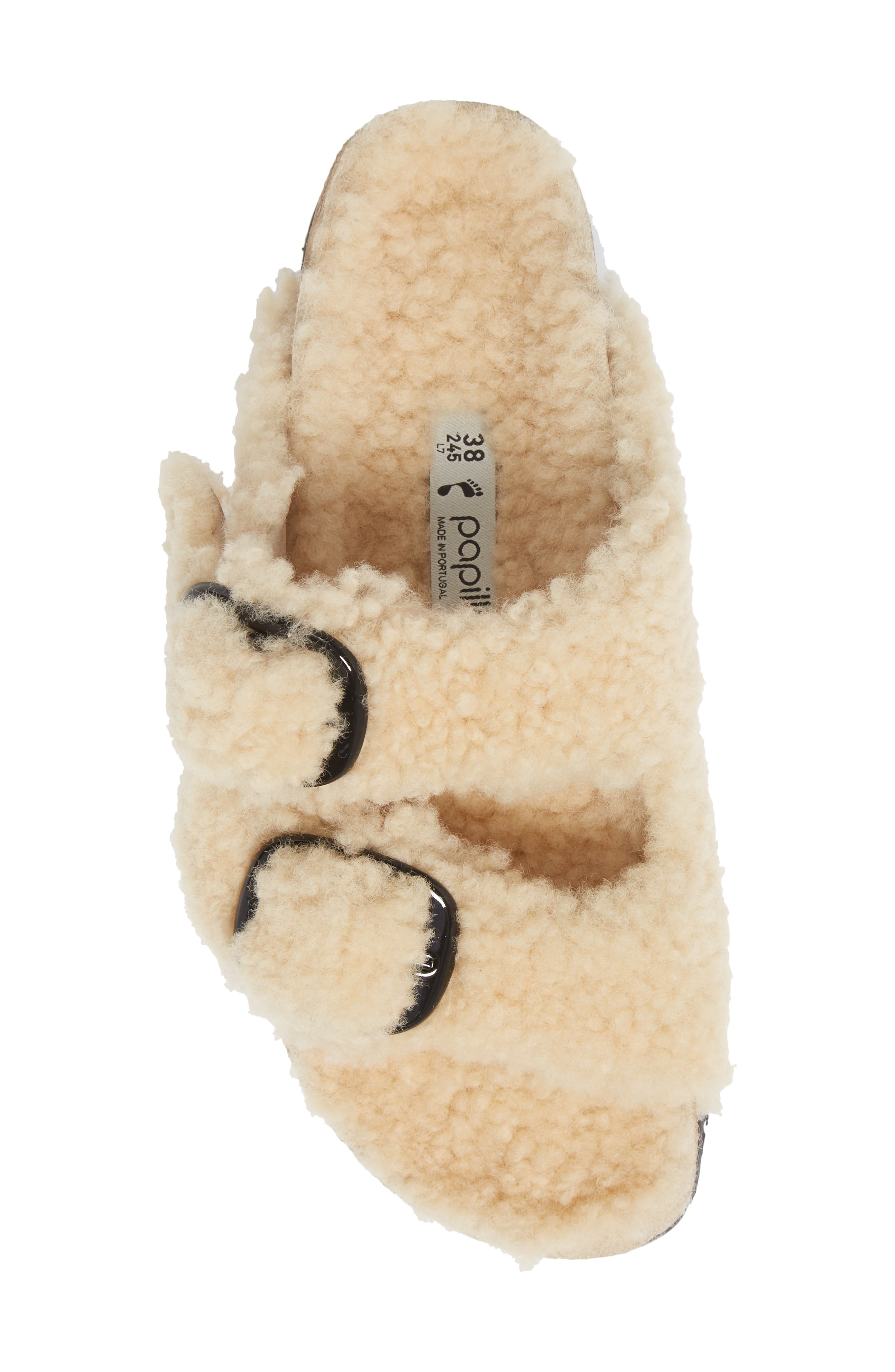 birkenstock women's papillio arizona shearling slide sandals