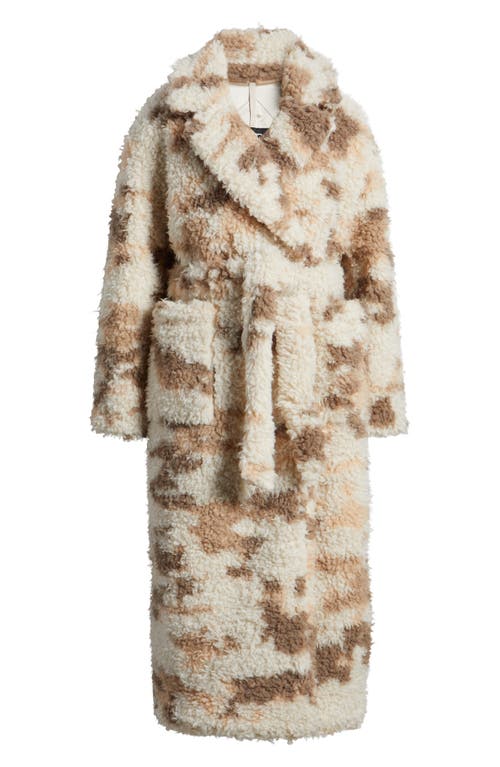 Shop Ugg(r) Alesandra Faux Fur Wrap Coat In Putty Melange