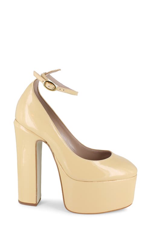 Zigi Nikole Ankle Strap Platform Pump In Nude Patent