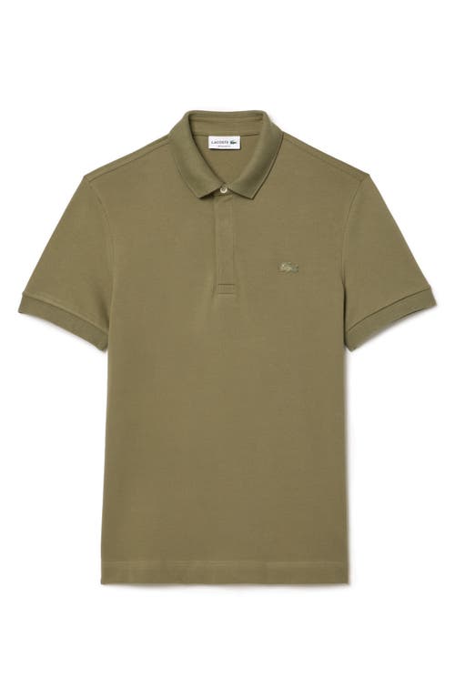 Shop Lacoste Paris Regular Fit Stretch Polo In Khaki