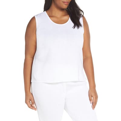 Plus Size Ming Wang Knit Tank, White