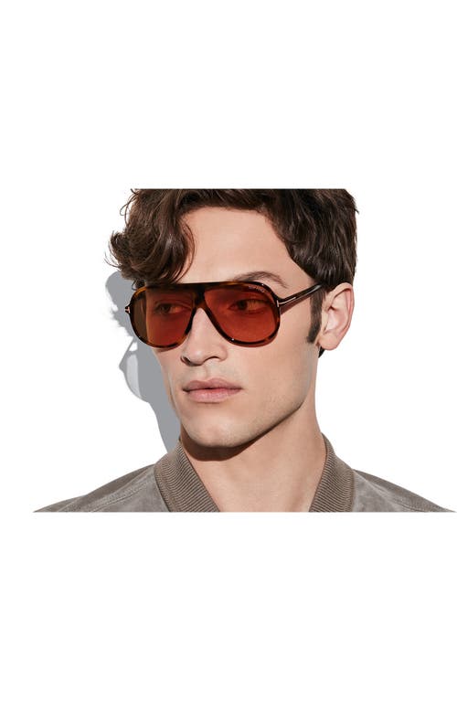 Shop Tom Ford Spencer-02 62mm Oversize Aviator Sunglasses In Blonde Havana/brown