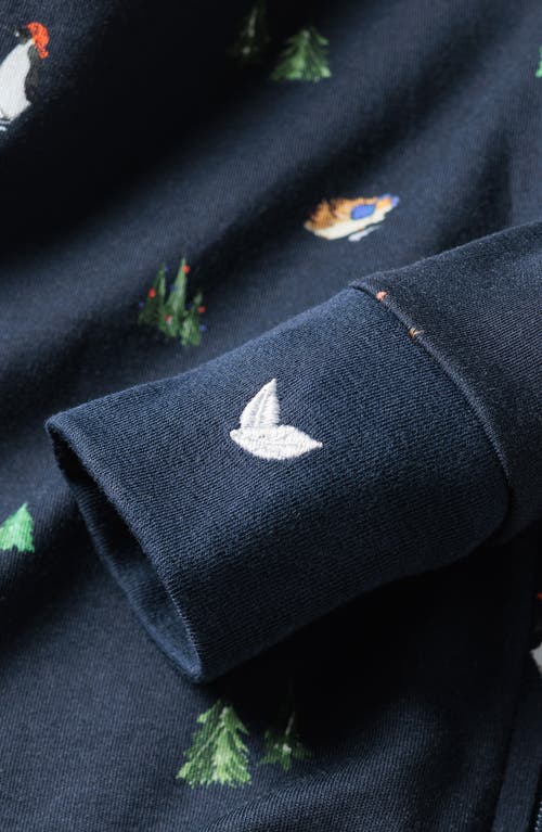 Petite Plume Boy's Arctic Antics Printed Footie In Navy