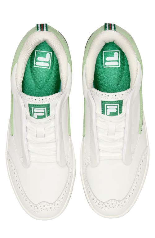 Shop Fila Sanati Low Top Sneaker In White/amazon/quiet Green