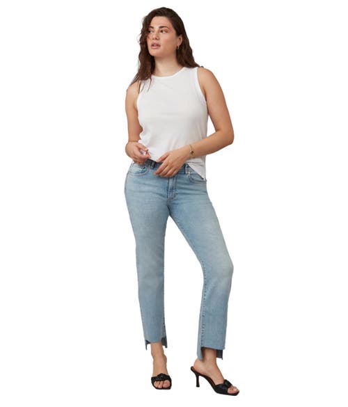 Shop Lola Jeans Jasper Mid Rise Straight Jeans In True Denim