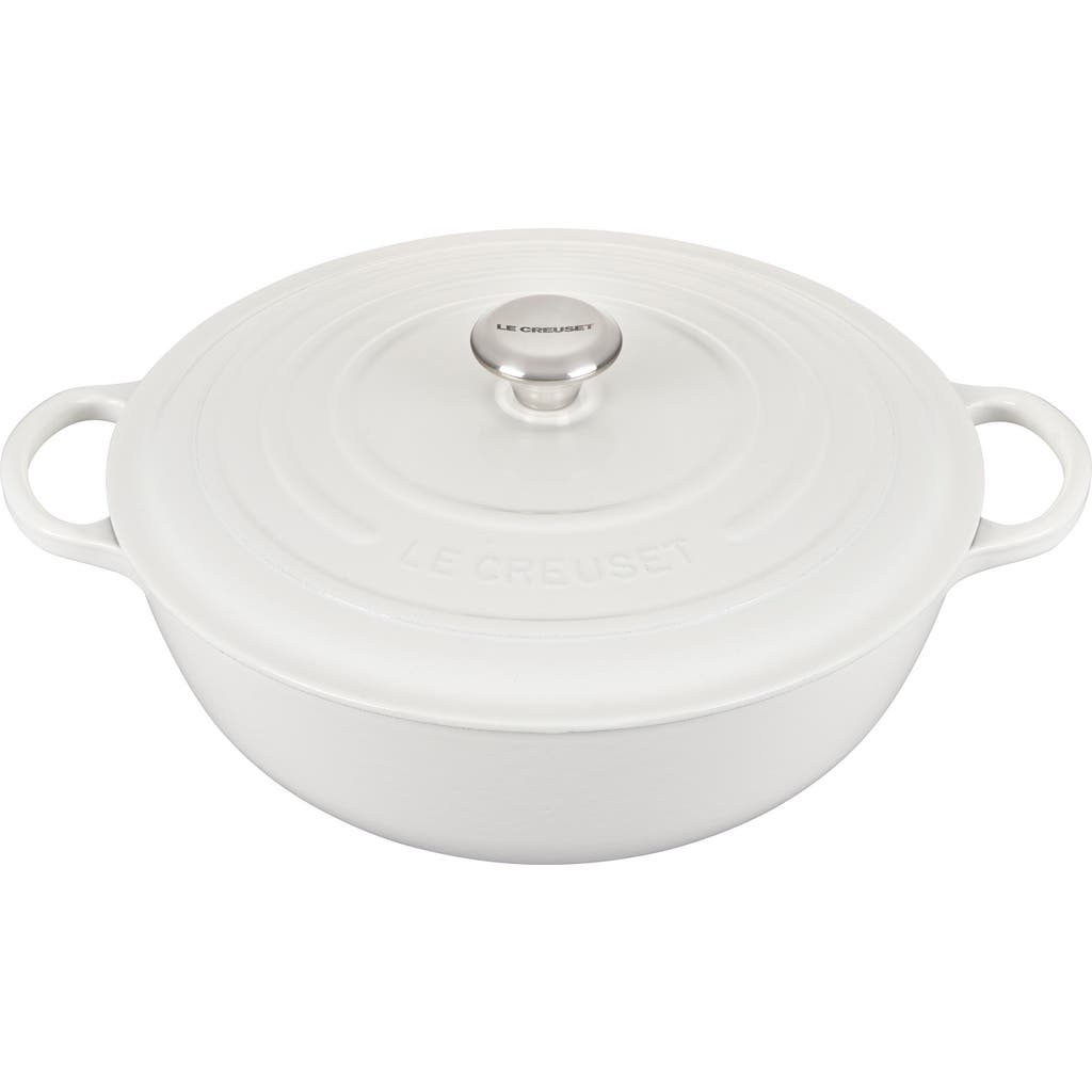 Le Creuset Signature 7.5-quart Enameled Cast Iron Brazier In White