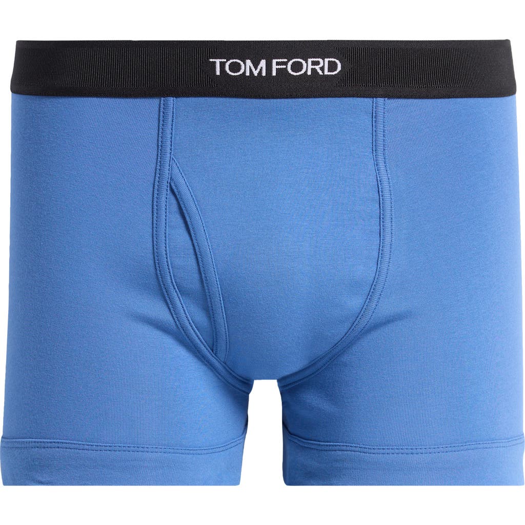 Tom Ford Cotton Stretch Jersey Boxer Briefs In Blue Navy Rigato