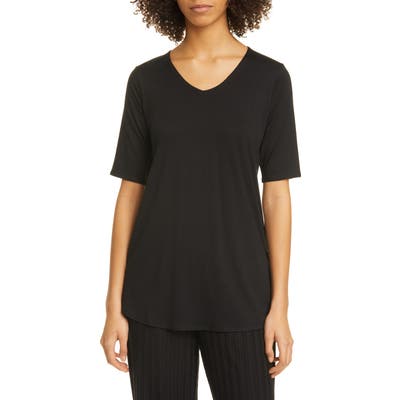 Eileen Fisher V-Neck Tunic Top, Black