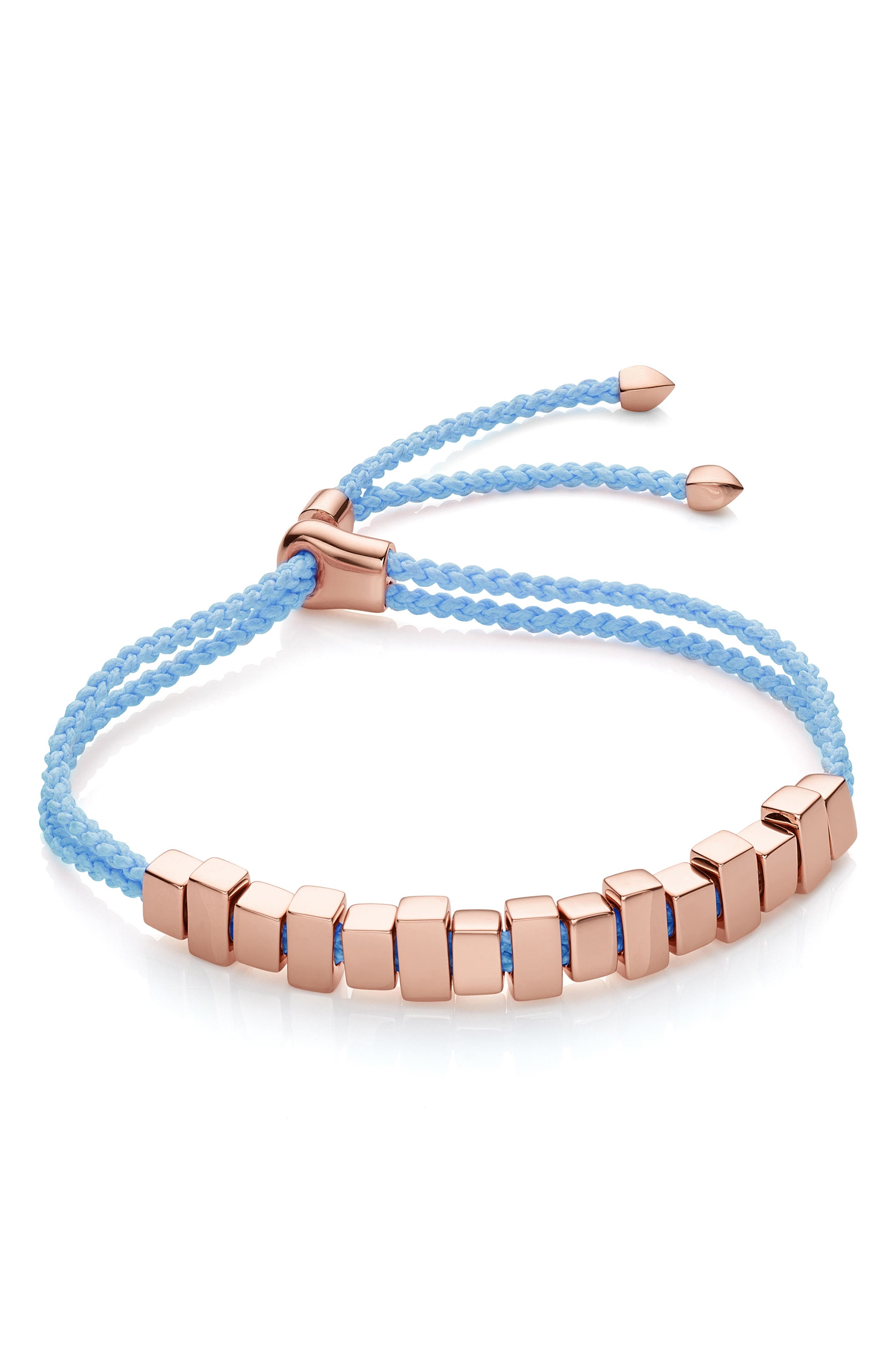 Monica Vinader Linear Ingot Friendship Bracelet In Rose Gold/ Sbl