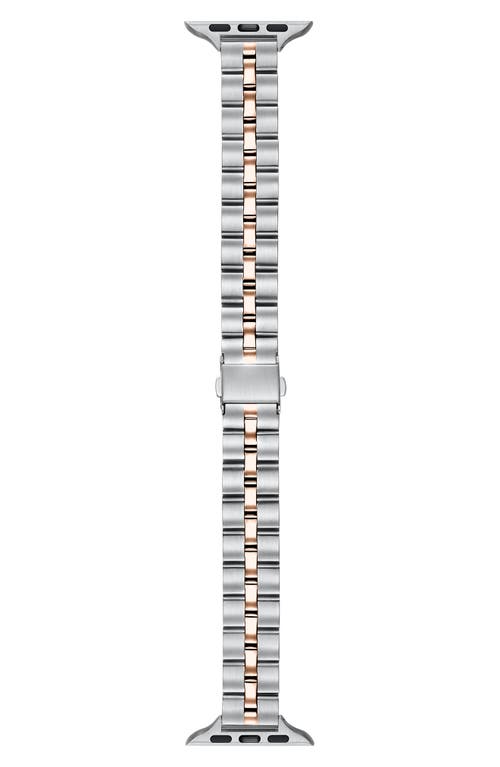 The Posh Tech Sophie Stainless Steel Apple Watch® Watchband In Silver/rose Gold
