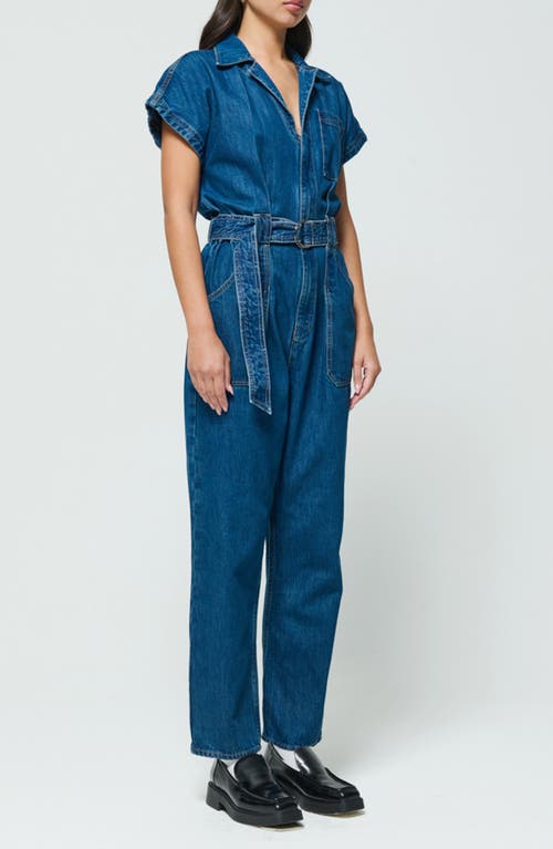 Shop Etica Ética Megg Denim Utility Jumpsuit In Galante