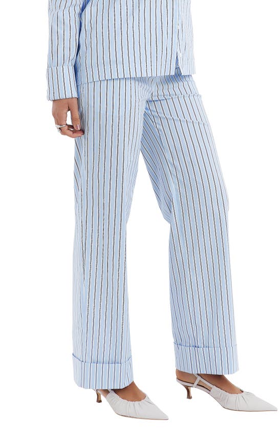 Shop Mistress Rocks Stripe Baggy Pants In Blue