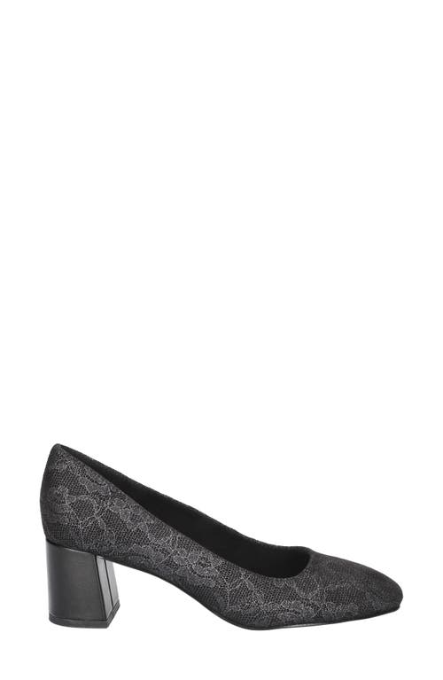 Bella Vita Jillian Square Toe Pump In Black Lace