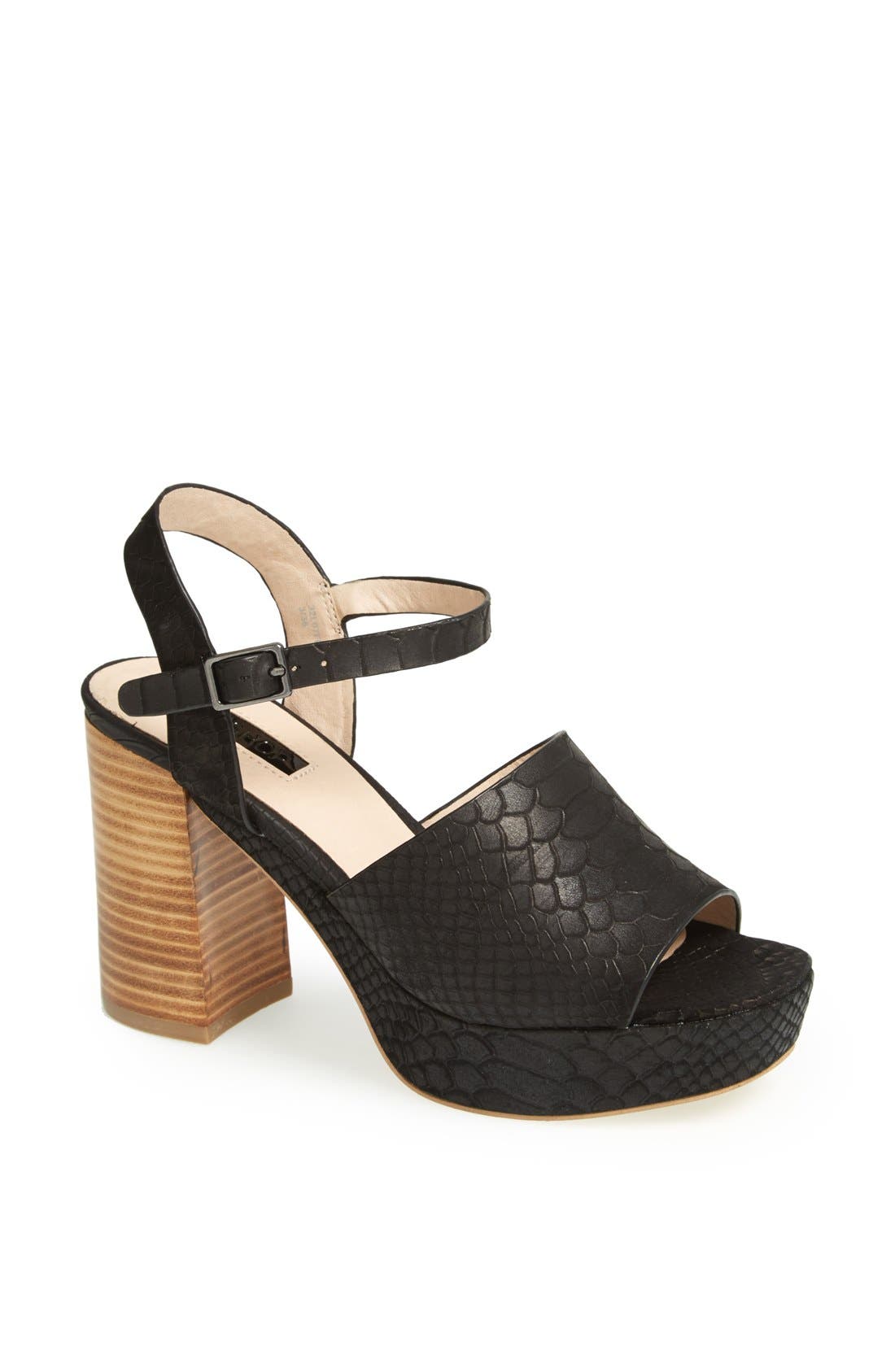 'Lottie' Snake Embossed Leather Sandal Nordstrom