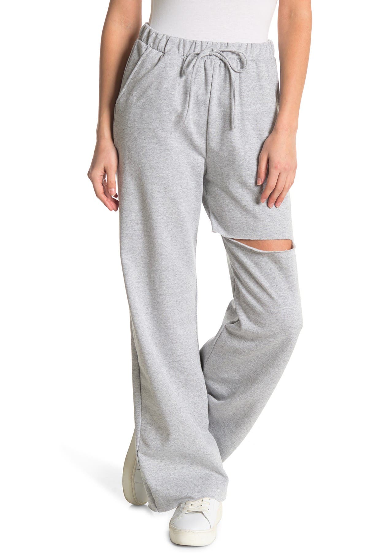 wide leg joggers grey