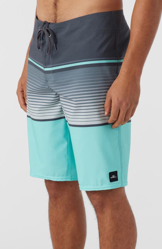 Shop O'neill Lennox Stripe Board Shorts In Turquoise