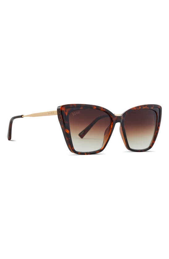 Shop Diff Heidi 56mm Cat Eye Sunglasses In Black Brown Tort Brown