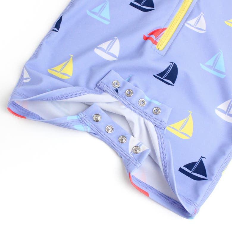 Ruggedbutts Boys Long Sleeve One Piece Rash Guard In Down By The Bay