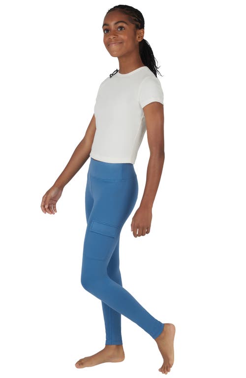 90 Degree By Reflex Kids' 2-pack Cargo Pocket Leggings In Coronet Blue/htr.grey