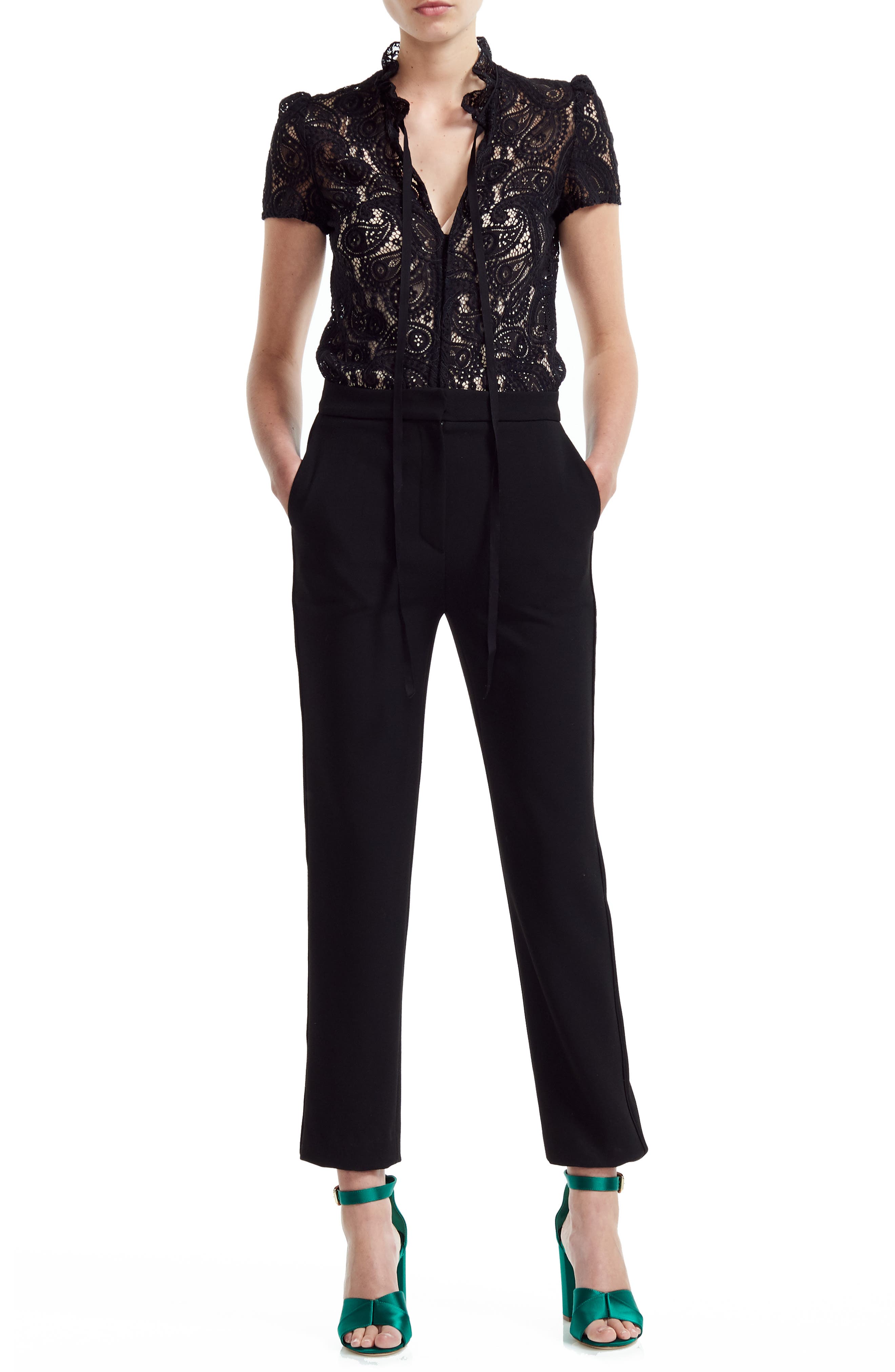 lace bodice jumpsuit