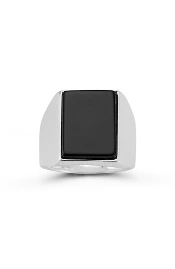Yield Of Men Onyx Signet Ring In Silver