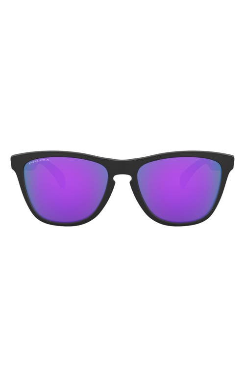 Oakley 55mm Polarized Square Sunglasses in Matte Black/Prizm Violet at Nordstrom