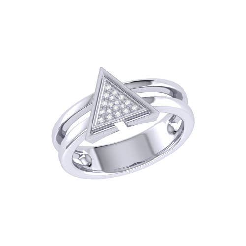 Luvmyjewelry On Point Triangle Diamond Ring In Sterling Silver In Silver