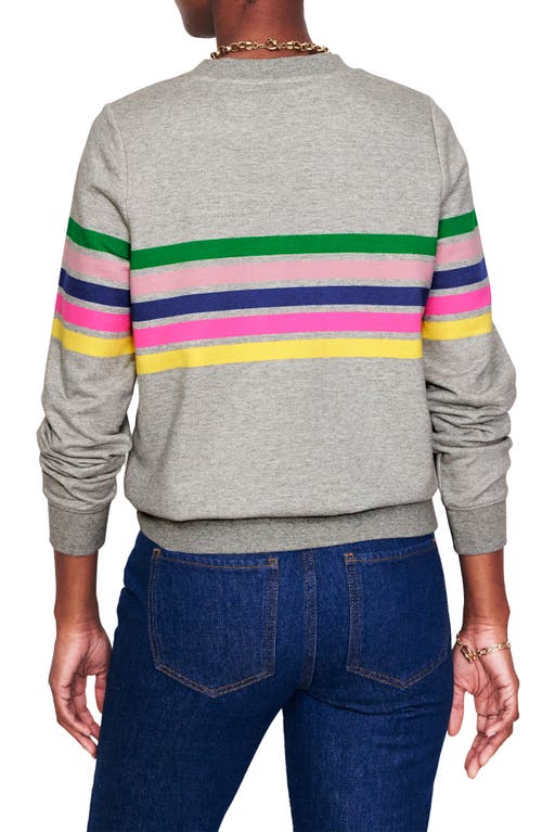 Shop Boden Hannah Stripe Cotton Sweatshirt In Grey Multi Stripe