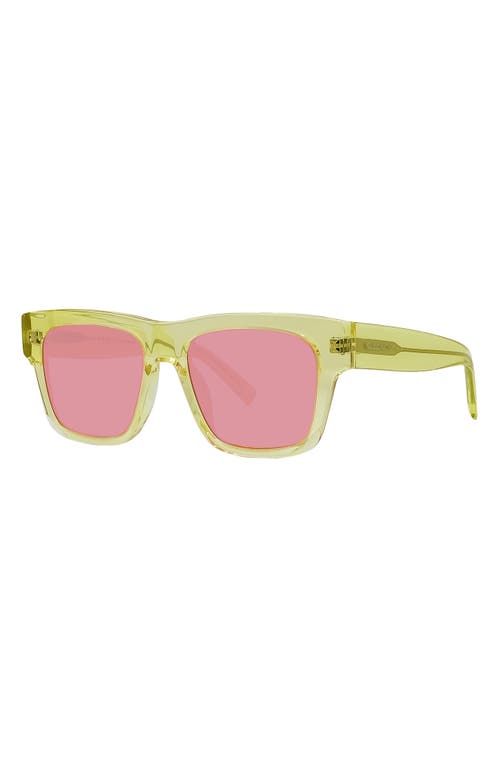 Shop Givenchy Gv Day Lector 52mm Square Sunglasses In Shiny Yellow/violet