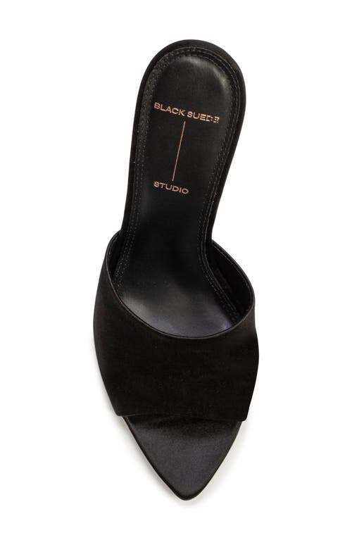 Shop Black Suede Studio Junie Sandal In Black Satin