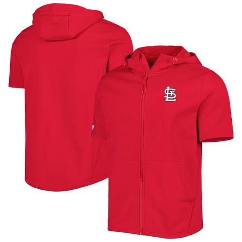 Men's Levelwear Red St. Louis Cardinals Recruit Full-Zip Short Sleeve Hoodie