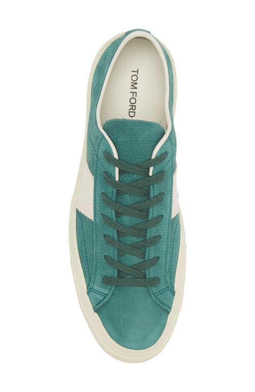 Shop Tom Ford Cambridge Low Top Sneaker In Green/cream