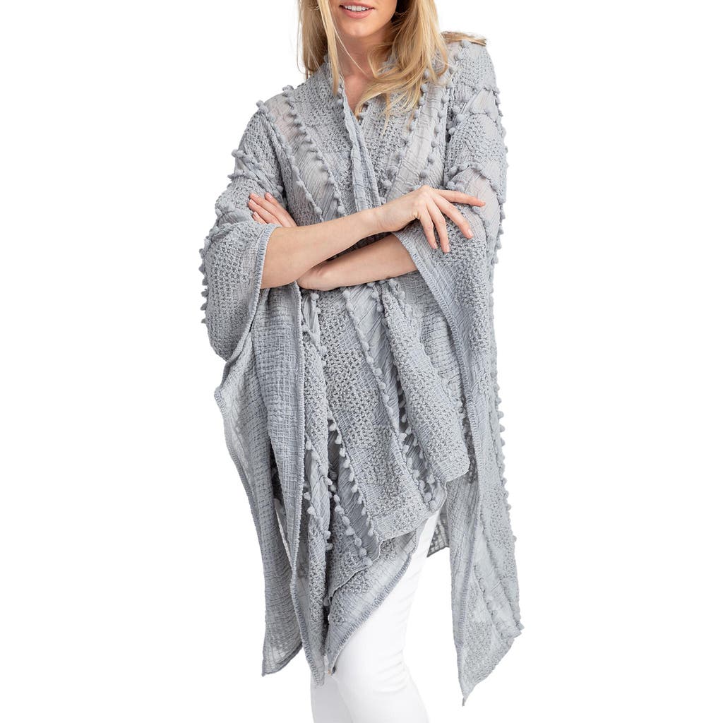 Saachi Sheer Pompom Duster In Grey