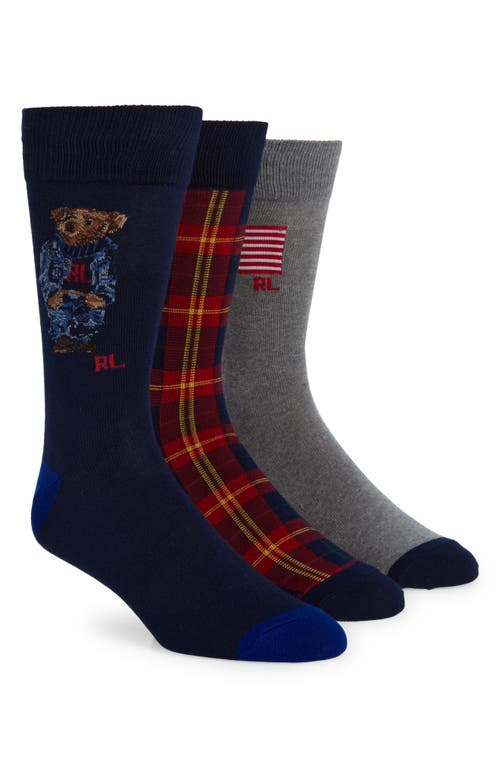 Polo Ralph Lauren Men's Assorted 3-Pack Crew Socks Gift Box in Asst at Nordstrom