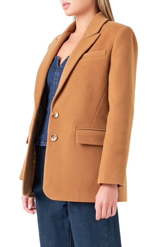 Grey Lab Oversize Single Breasted Blazer In Brown