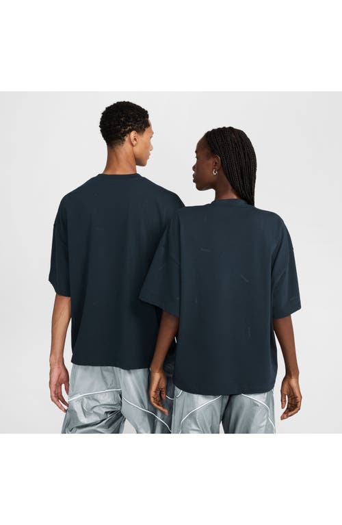 Shop Nike X Jacquemus Logo Cotton T-shirt In Dark Obsidian