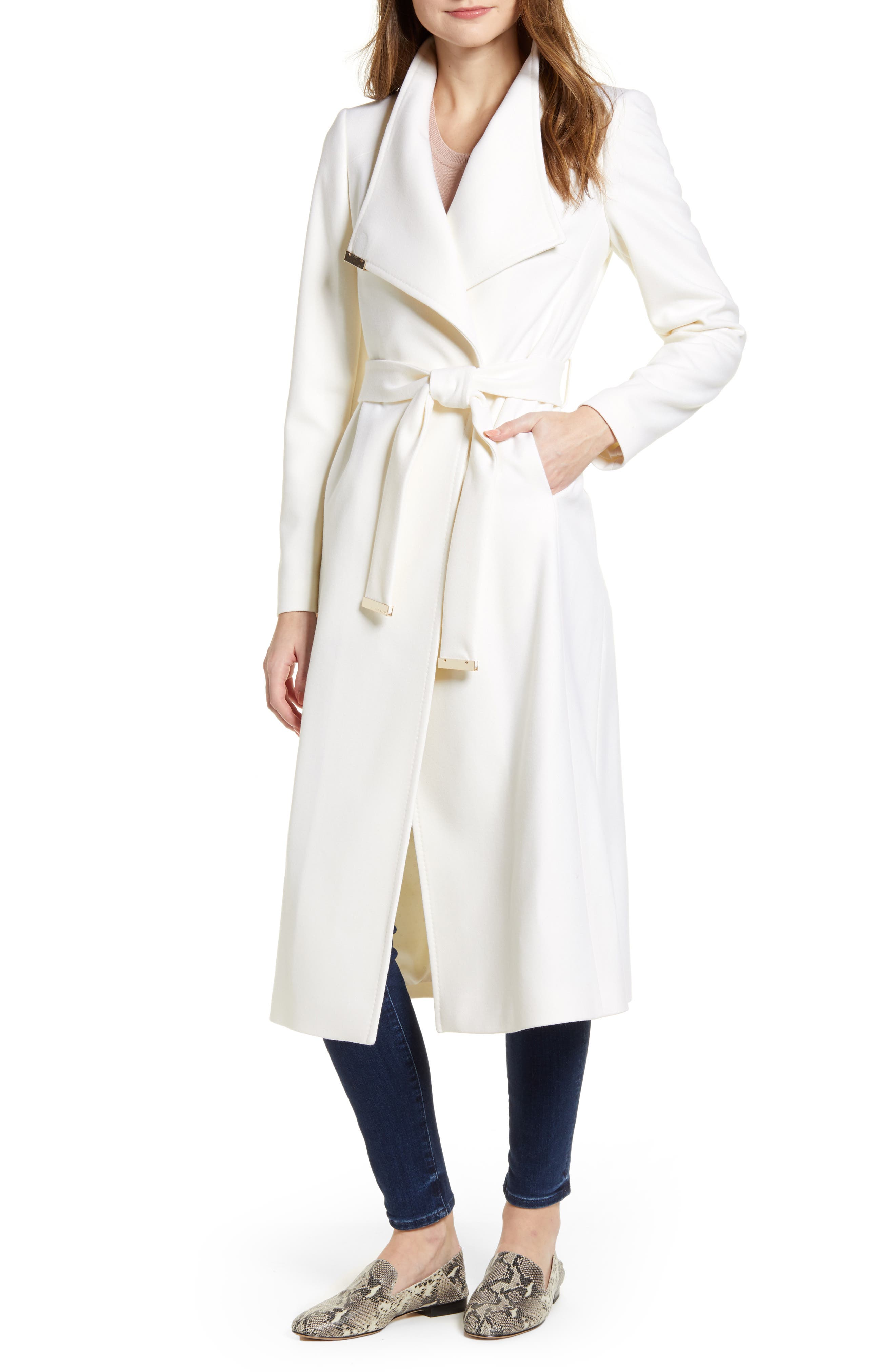 ted baker white wool coat