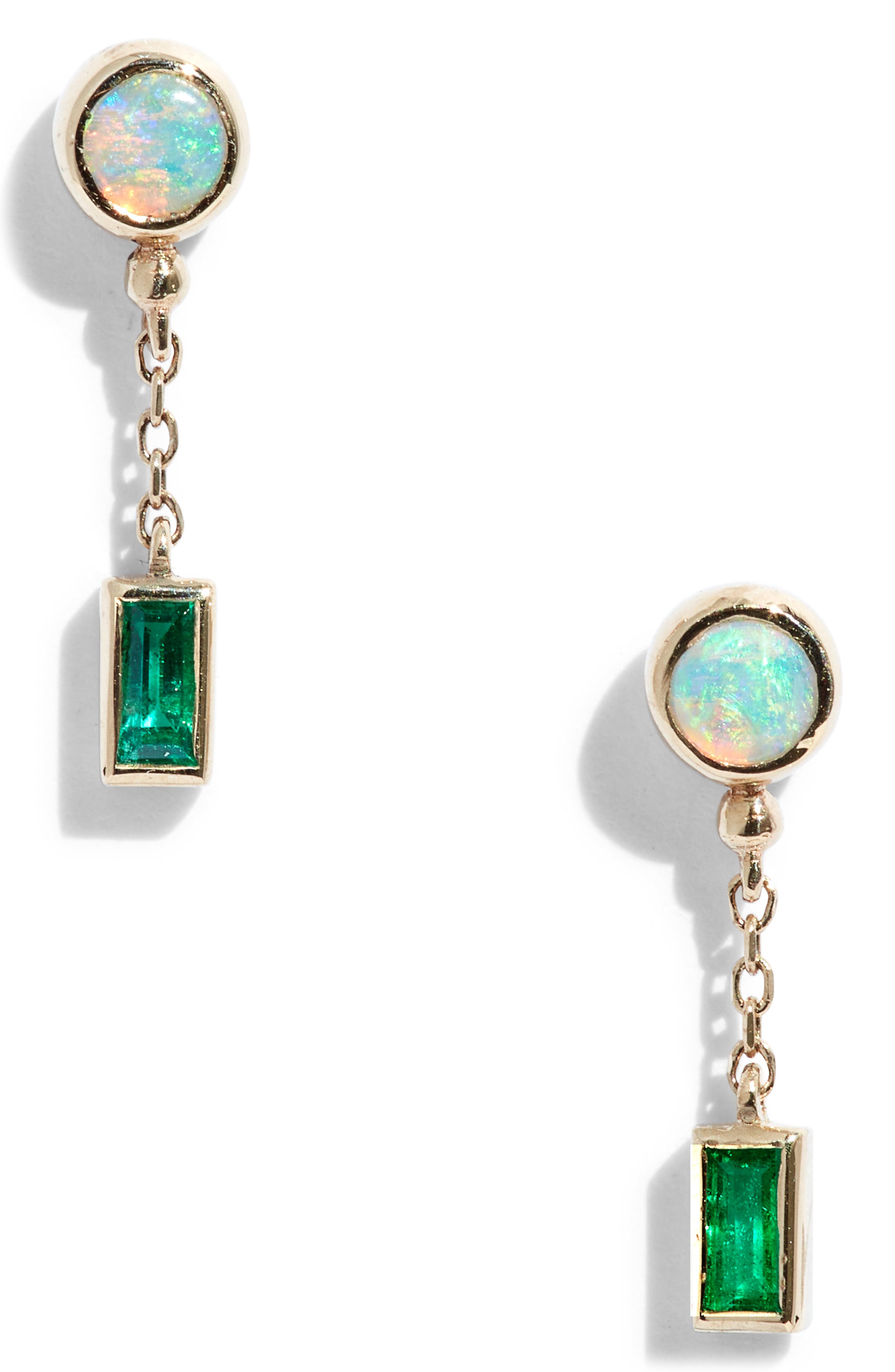 opal and emerald earrings