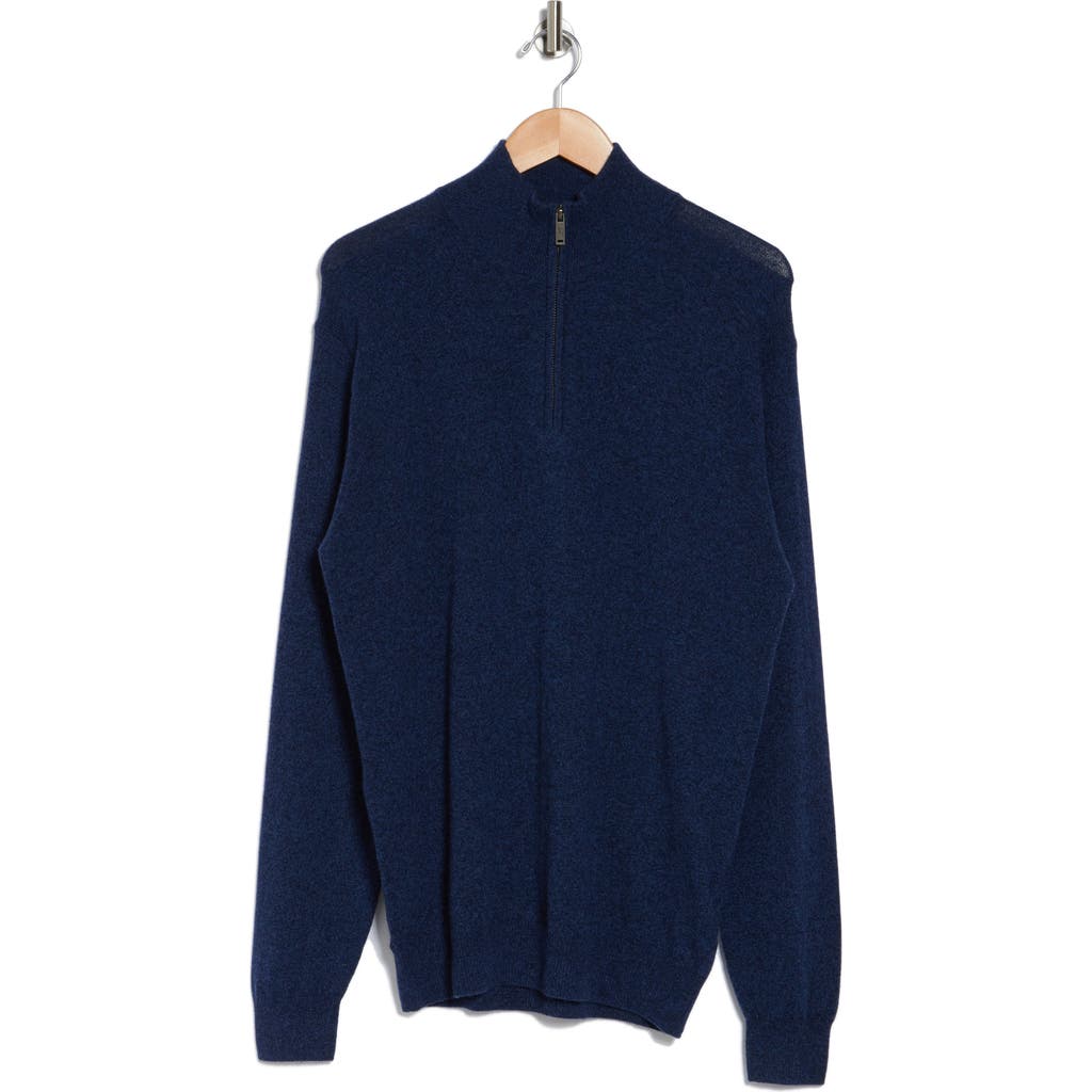 Rodd & Gunn Cashmere Merino Half-zip Sweater In Ink
